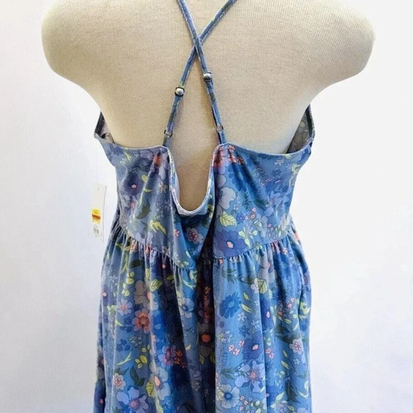 NWT SO GOODS FOR LIFE Juniors Sleeveless Neck Floral Blue Romper Dress Size XL - Picture 7 of 10